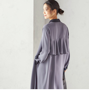 《予約》〈洗濯機可能〉ライト ダブルクロス バックフリル Aライン ワンピース(セレモニー対応可)