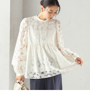 《予約》〈手洗い可能〉IPEKER オパール 加工 ブラウス（セレモニー対応可）