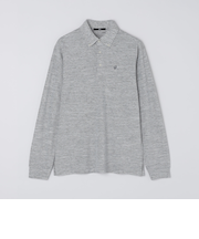 【WEB限定】SHIPS: リネンミックス カラーネップ ボタンダウン ロングスリーブ ポロシャツ