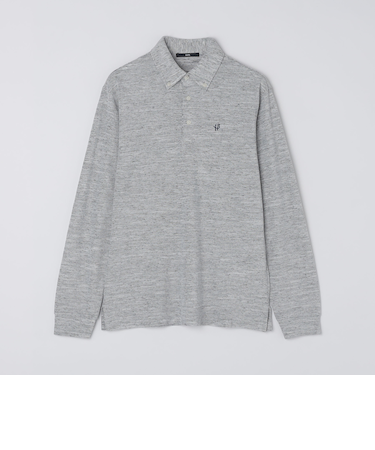 【WEB限定】SHIPS: リネンミックス カラーネップ ボタンダウン ロングスリーブ ポロシャツ