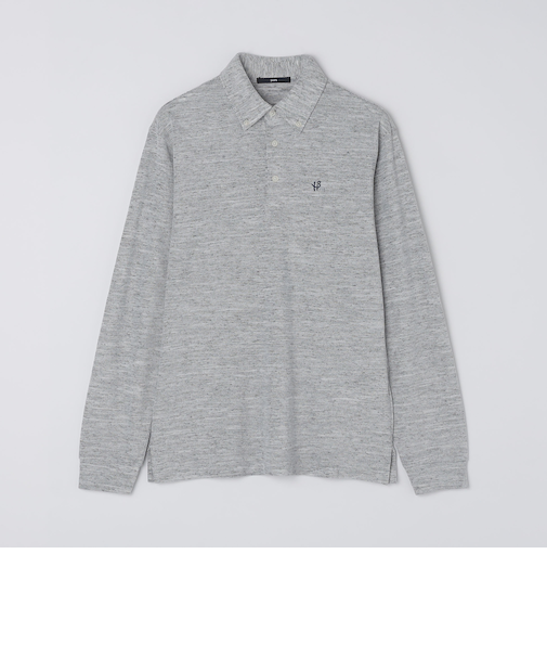 【WEB限定】SHIPS: リネンミックス カラーネップ ボタンダウン ロングスリーブ ポロシャツ