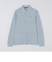 【WEB限定】SHIPS: リネンミックス カラーネップ ボタンダウン ロングスリーブ ポロシャツ