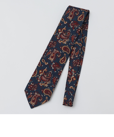 【SHIPS別注】Stefano Cau: ウール プリント ペイズリー ネクタイ