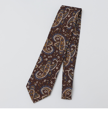 【SHIPS別注】Stefano Cau: ウール プリント フラワー ペイズリー ネクタイ