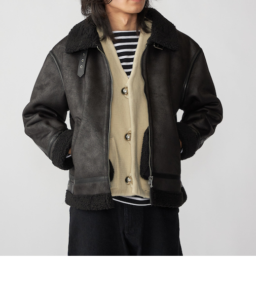 BENCH MARKING SHIRTS: フェイク ムートン B3 ブルゾン