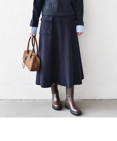 《予約》SHIPS Colors:〈手洗い可能〉ジャージーメルトン ポケット フレアスカート2