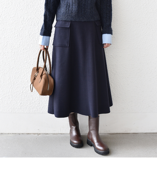 《予約》SHIPS Colors:〈手洗い可能〉ジャージーメルトン ポケット フレアスカート2