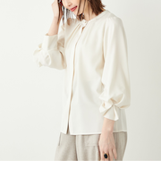 《予約》SHIPS Colors:〈洗濯機可能〉ジョーゼット タックスリーブ ブラウス2◆