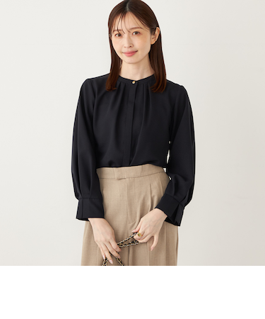 《予約》SHIPS Colors:〈洗濯機可能〉ジョーゼット タックスリーブ ブラウス2◆