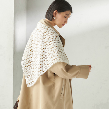 《予約》【SHIPS別注】BINDU: レース トライアングル スカーフ