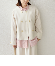 《予約》SHIPS Colors:〈手洗い可能〉ポリエステル/リネン スラブ ノーカラージャケット◆