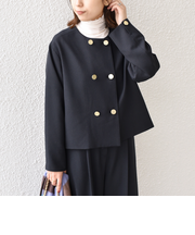 《予約》SHIPS Colors:〈手洗い可能〉ポリエステル/リネン スラブ ノーカラージャケット◆