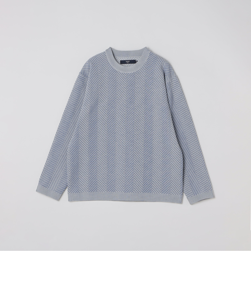 《予約》SHIPS Colors:〈洗濯機可能〉ヘリンボーン柄 ニット◆