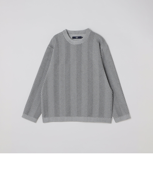 《予約》SHIPS Colors:〈洗濯機可能〉ヘリンボーン柄 ニット◆