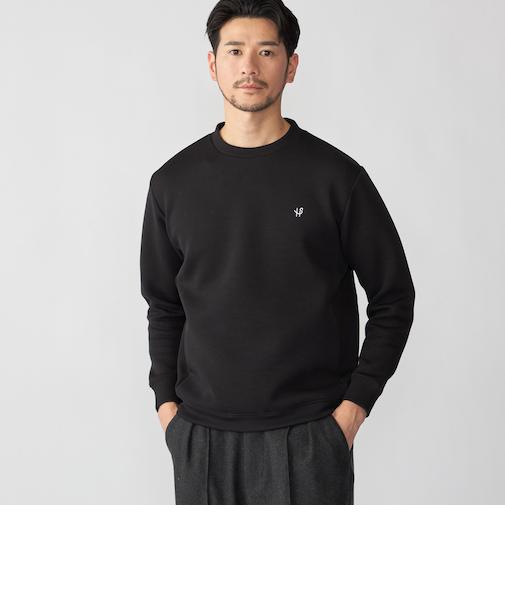 【WEB限定】SHIPS: コットンポリ ダブルニット ロングスリーブ クルーネック トレーナー (セットアップ対応)