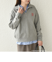 SHIPS Colors:The Met コラボ エンブロイダリー ハーフ ジップ スウェット