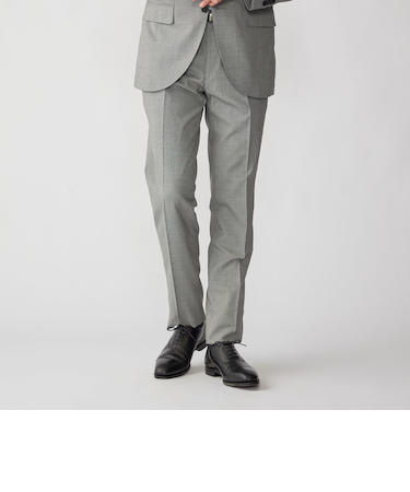 SHIPS:〈FUNCTION/洗濯機可能〉ウォッシャブル ハウンドトゥース スラックス(セットアップ対応)