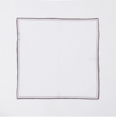 MUNGAI: カラー フレーム リネン スクエア チーフ