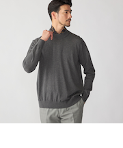 SHIPS:〈手洗い可能〉HANDFRAME 16ゲージ コットン/ウール モックネック ニット