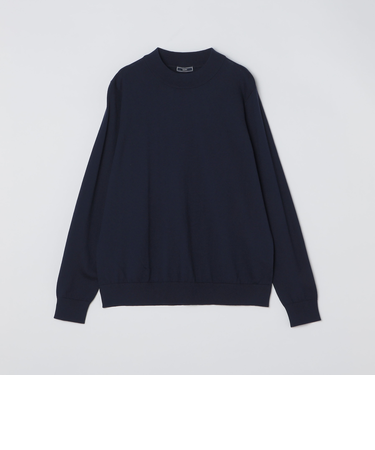 SHIPS:〈手洗い可能〉HANDFRAME 16ゲージ コットン/ウール モックネック ニット