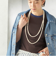 《予約》グラデーション ロング パールモチーフ ネックレス