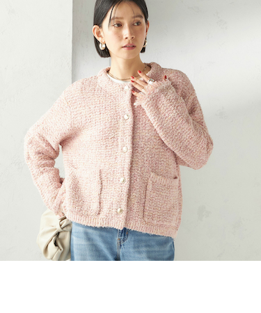《予約》〈手洗い可能〉ミックスカラー ニット ジャケット