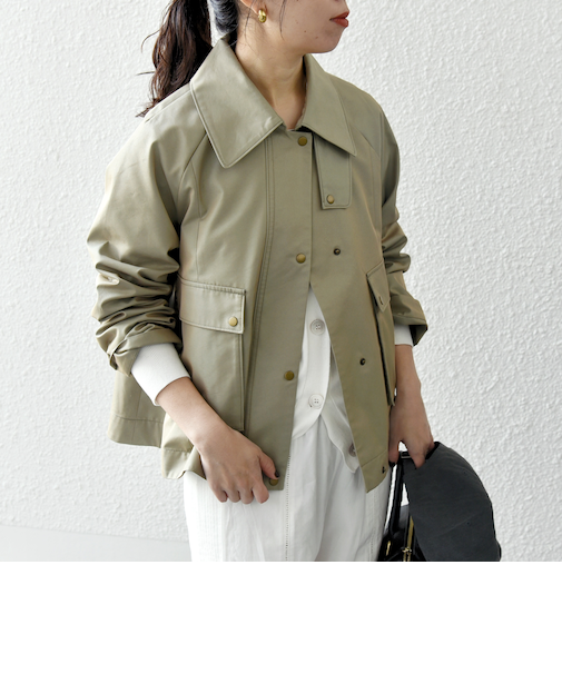 《予約》SHIPS any:〈手洗い可能〉シャンブレー Aライン フレア ショート コート