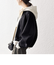 《予約》SHIPS any:〈洗濯機可能〉ジャージー クルーネック パフ コクーン ブルゾン
