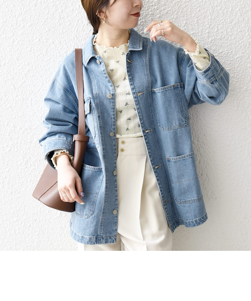 予約》SHIPS any:〈洗濯機可能〉ルーズ デニム ワーカーズ ジャケット