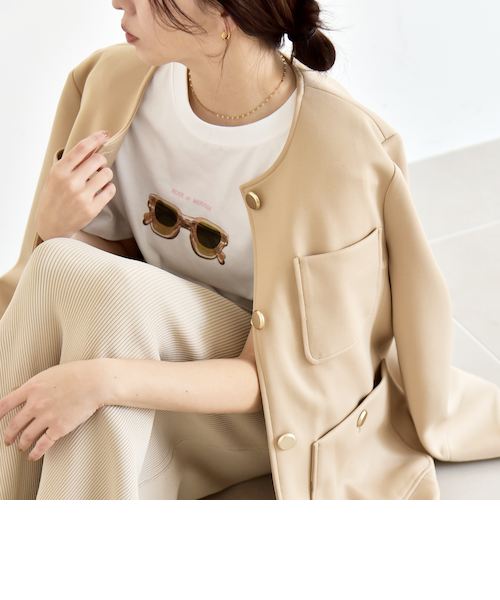 シップスwai ノーカラージャケット SHIPS｜《一部追加予約》SHIPS Colors:<手洗い可能>ノーカラー