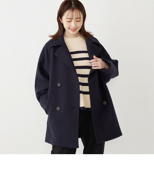 SHIPS any: カシミヤ ミックス テーラード ショート Pコート｜シップス