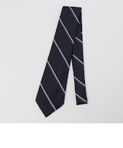 Puccini: シルク グレナディン リバース ストライプ ネクタイ