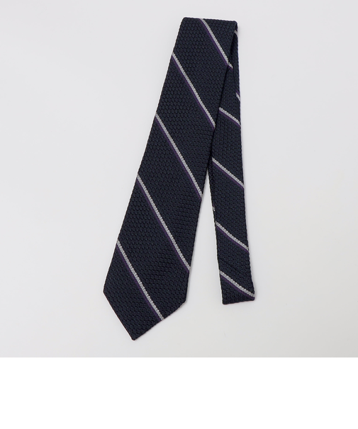 Puccini: シルク グレナディン リバース ストライプ ネクタイ