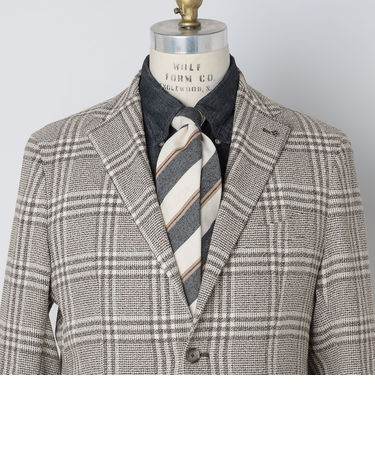 Puccini: シルク メランジ レジメンタル ネクタイ