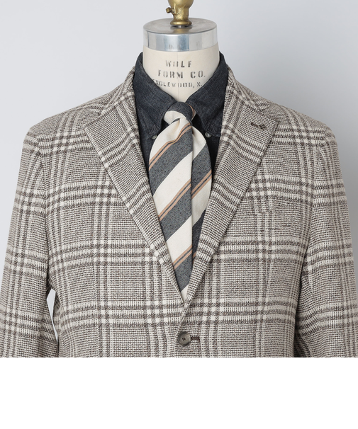 Puccini: シルク メランジ レジメンタル ネクタイ