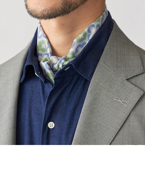 Puccini: コットン シルク タイル モチーフ スカーフ