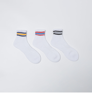 SHIPS Colors:3足組 カラーライン ソックス