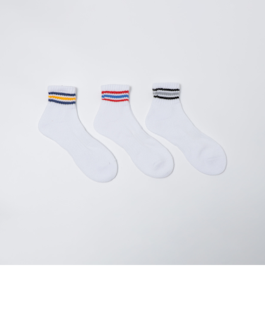 SHIPS Colors:3足組 カラーライン ソックス