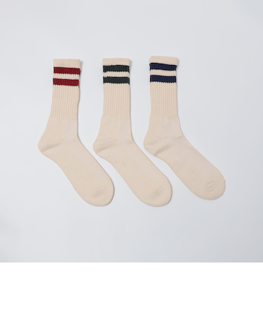 SHIPS Colors:3足組 ライン ソックス