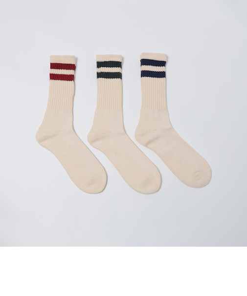 SHIPS Colors:3足組 ライン ソックス