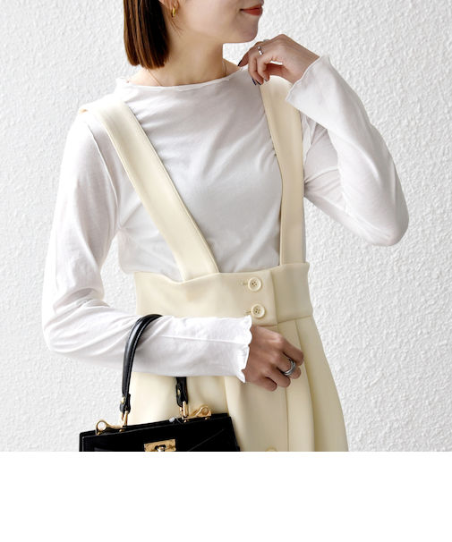 《予約》SHIPS any:〈手洗い可能〉シアー コットン ボトルネック ニュアンス ロンTEE