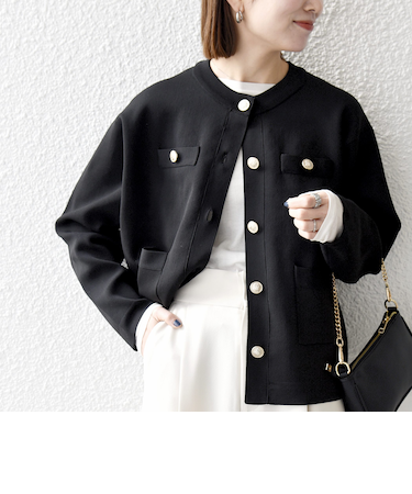 《予約》SHIPS any:〈手洗い可能〉クルーネック ニット ジャケット カーディガン