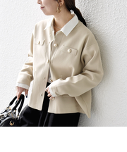 《予約》SHIPS any:〈手洗い可能〉クルーネック ニット ジャケット カーディガン