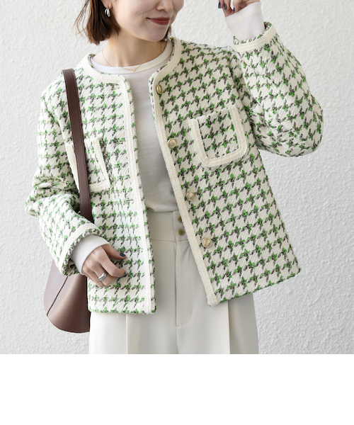 SHIPS any: ツイード パイピング ノーカラー ジャケット｜シップスの