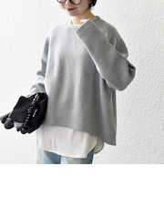 《予約》SHIPS any:〈手洗い可能〉サカリバ ラウンド ヘム ルーズ プルオーバー