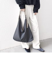 《予約》SHIPS any: A4 Vカット コードハンドル トート バッグ