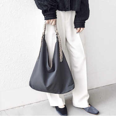 《予約》SHIPS any: A4 Vカット コードハンドル トート バッグ