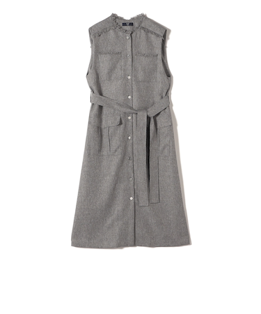 SHIPS Colors:ミックスツイード フリンジ ワンピース 2◇