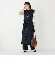 《予約》SHIPS Colors:ミックスツイード フリンジ ワンピース 2◆