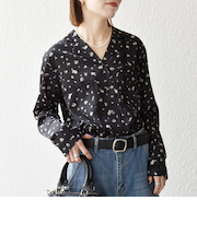 《予約》SHIPS any:〈洗濯機可能〉フラワー プリント オープンカラー シャツ